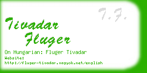 tivadar fluger business card